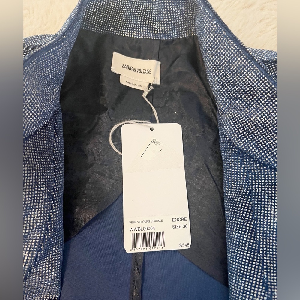 Zadig & Voltaire Very Velours Sparkle Blazer NWT - Picture 6 of 6